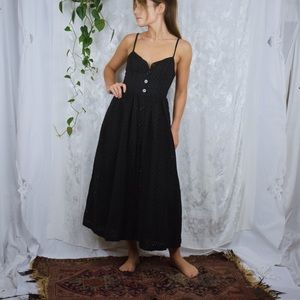 urban outfitters eyelet lace button up midi dress